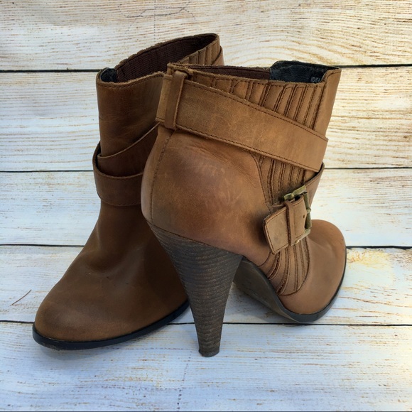 Aldo | brown distressed leather ankle boots 40 9 - Picture 4 of 8